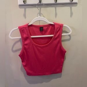 Hot pink cropped tank top